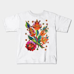 Folk Flowers Kids T-Shirt